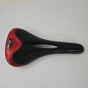 SELLE ITALIA GEL FLOW CUT OUT VANOX RAILLED RACING SADDLE PERFORATED BLACK &RED